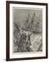 The Disastrous Hurricane in Samoa, Crew of the American Ship Trenton Cheering HMS Calliope-William Heysham Overend-Framed Giclee Print