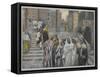 The Disciples Admire the Buildings of the Temple-James Tissot-Framed Stretched Canvas