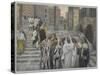 The Disciples Admire the Buildings of the Temple-James Tissot-Stretched Canvas