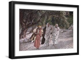 The Disciples on the Road to Emmaus, Illustration for 'The Life of Christ', C.1884-96-James Tissot-Framed Giclee Print