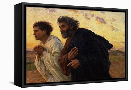 The Disciples Peter and John Running to Sepulchre on the Morning of the Resurrection, circa 1898-Eugene Burnand-Framed Stretched Canvas