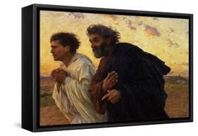 The Disciples Peter and John Running to Sepulchre on the Morning of the Resurrection, circa 1898-Eugene Burnand-Framed Stretched Canvas