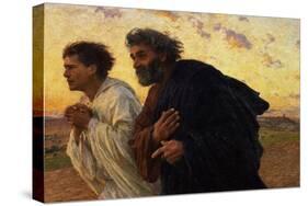 The Disciples Peter and John Running to Sepulchre on the Morning of the Resurrection, circa 1898-Eugene Burnand-Stretched Canvas