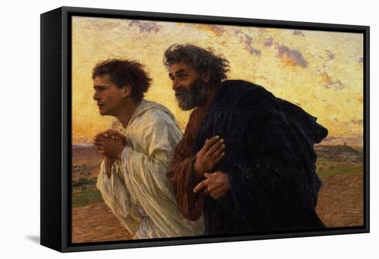 The Disciples Peter and John Running to Sepulchre on the Morning of the Resurrection, circa 1898-Eugene Burnand-Framed Stretched Canvas