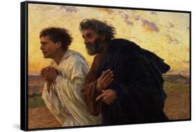 The Disciples Peter and John Running to Sepulchre on the Morning of the Resurrection, circa 1898-Eugene Burnand-Framed Stretched Canvas