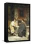 The Discourse, a Chat-Sir Lawrence Alma-Tadema-Framed Stretched Canvas