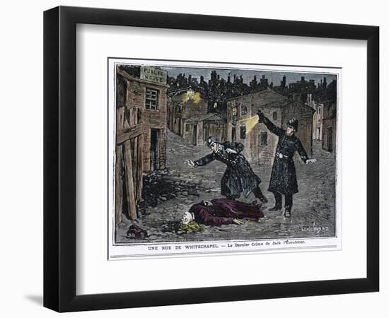 The Discovery of One of the Victims of the Whitechapel Murders-Clair Guyot-Framed Art Print