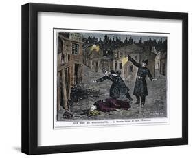 The Discovery of One of the Victims of the Whitechapel Murders-Clair Guyot-Framed Art Print