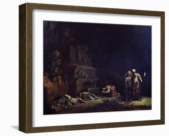 The Discovery of the Bodies of Pyramus and Thisbe, C.1630-35 (Oil on Copper)-Leonard Bramer-Framed Giclee Print