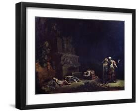 The Discovery of the Bodies of Pyramus and Thisbe, C.1630-35 (Oil on Copper)-Leonard Bramer-Framed Giclee Print