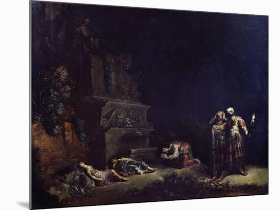 The Discovery of the Bodies of Pyramus and Thisbe, C.1630-35 (Oil on Copper)-Leonard Bramer-Mounted Giclee Print