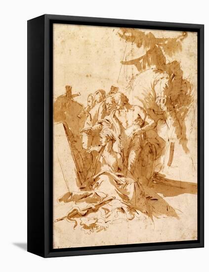 The Discovery of the Tomb of Punchinello-Giovanni Battista Tiepolo-Framed Stretched Canvas