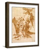 The Discovery of the Tomb of Punchinello-Giovanni Battista Tiepolo-Framed Giclee Print