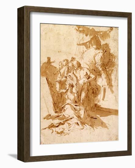 The Discovery of the Tomb of Punchinello-Giovanni Battista Tiepolo-Framed Giclee Print