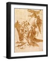 The Discovery of the Tomb of Punchinello-Giovanni Battista Tiepolo-Framed Giclee Print