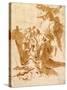 The Discovery of the Tomb of Punchinello-Giovanni Battista Tiepolo-Stretched Canvas