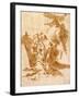 The Discovery of the Tomb of Punchinello-Giovanni Battista Tiepolo-Framed Giclee Print