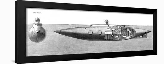 The Displacement Sinking and Rising Submarine Boat 'Nautilus', 1887-null-Framed Premium Giclee Print