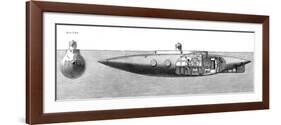 The Displacement Sinking and Rising Submarine Boat 'Nautilus', 1887-null-Framed Giclee Print