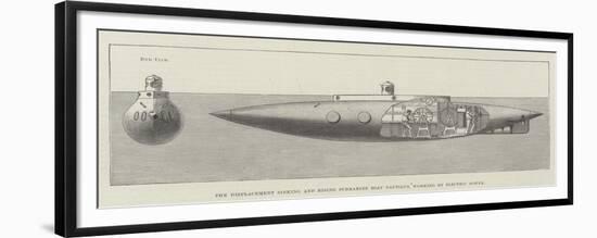The Displacement Sinking and Rising Submarine Boat Nautilus, Working by Electric Power-null-Framed Premium Giclee Print