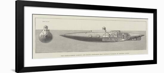 The Displacement Sinking and Rising Submarine Boat Nautilus, Working by Electric Power-null-Framed Giclee Print