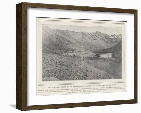 The Disputed Boundary of Argentina and Chile, the Cordillera of the Andes-null-Framed Giclee Print