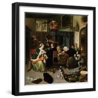 The Dissolute Household, 1668-Jan Havicksz. Steen-Framed Giclee Print