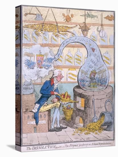 The Dissolution, or the Alchymist Producing an Aetherial Representation, Published by Hannah…-James Gillray-Stretched Canvas