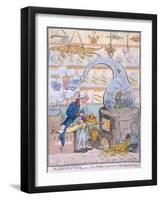 The Dissolution, or the Alchymist Producing an Aetherial Representation, Published by Hannah…-James Gillray-Framed Giclee Print