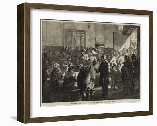 The Distress in Paris, Giving Soup to the Poor at the Charity Kitchen, Rue De Sevres-null-Framed Giclee Print