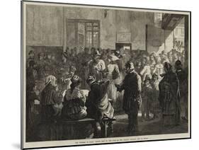 The Distress in Paris, Giving Soup to the Poor at the Charity Kitchen, Rue De Sevres-null-Mounted Giclee Print