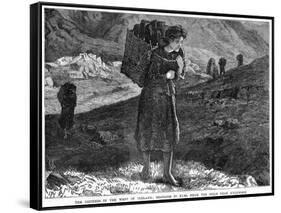 The Distress in the West Ireland: Bringing in Fuel from the Hills Near Kylemore, 19th Century-null-Framed Stretched Canvas