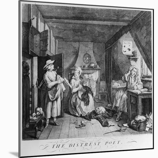 The Distressed Poet, 1740-William Hogarth-Mounted Giclee Print