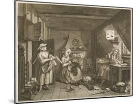 The Distressed Poet a Poor Poet Wonders What to Write-William Hogarth-Mounted Art Print