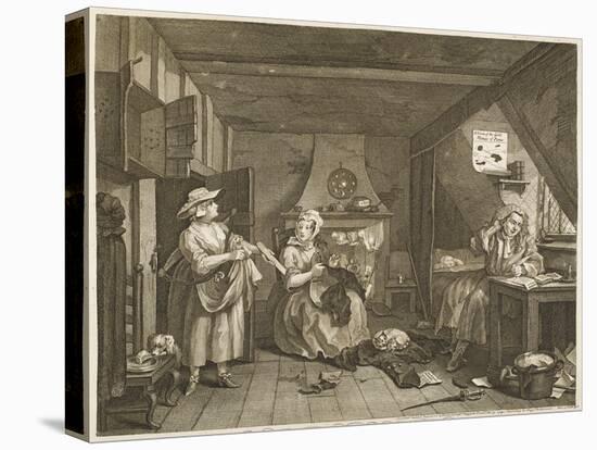 The Distressed Poet a Poor Poet Wonders What to Write-William Hogarth-Stretched Canvas