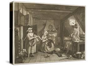 The Distressed Poet a Poor Poet Wonders What to Write-William Hogarth-Stretched Canvas