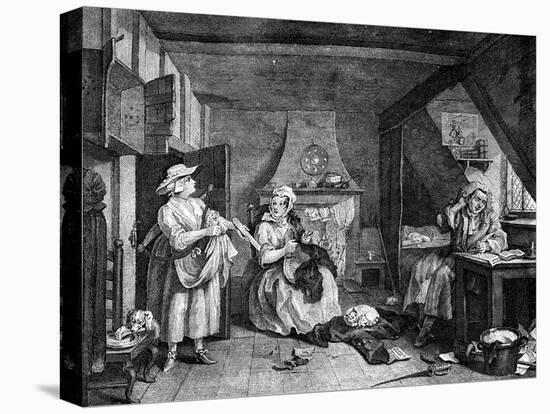 The Distrest Poet, 1740-William Hogarth-Stretched Canvas