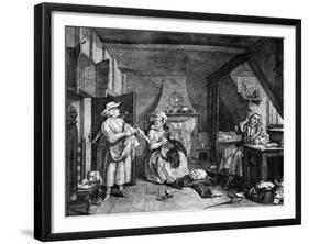 The Distrest Poet, 1740-William Hogarth-Framed Giclee Print