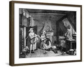 The Distrest Poet, 1740-William Hogarth-Framed Giclee Print