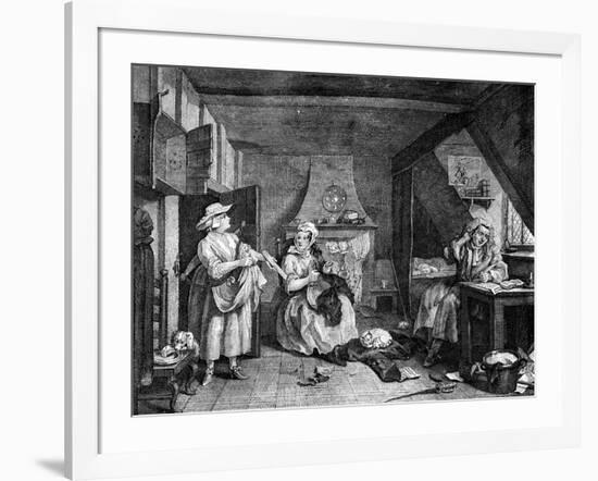 The Distrest Poet, 1740-William Hogarth-Framed Giclee Print