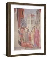 The Distribution of Alms and Death of Ananias-Tommaso Masaccio-Framed Giclee Print