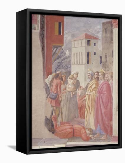 The Distribution of Alms and Death of Ananias-Tommaso Masaccio-Framed Stretched Canvas