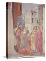 The Distribution of Alms and Death of Ananias-Tommaso Masaccio-Stretched Canvas