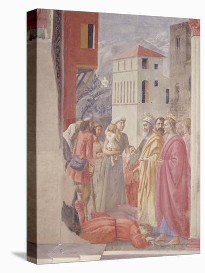 The Distribution of Alms and Death of Ananias-Tommaso Masaccio-Stretched Canvas