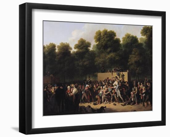 The Distribution of Food and Wine on the Champs-Elysees, 1822-Louis Leopold Boilly-Framed Giclee Print