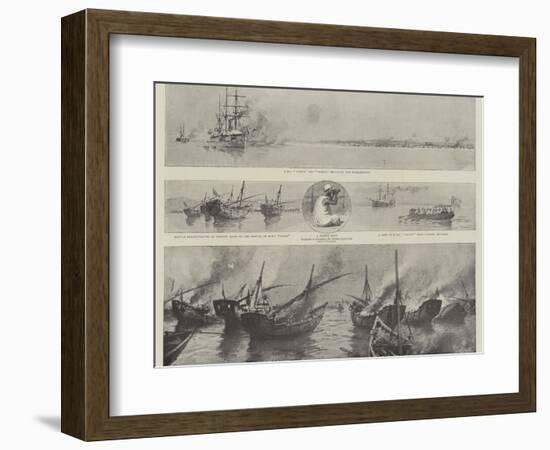 The Disturbance Off Bahrein in the Persian Gulf, the Bombardment of the Pirate Dhows-Joseph Nash-Framed Giclee Print