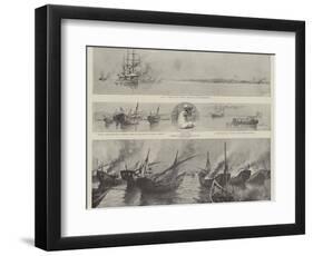 The Disturbance Off Bahrein in the Persian Gulf, the Bombardment of the Pirate Dhows-Joseph Nash-Framed Giclee Print