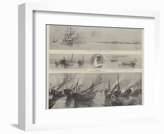 The Disturbance Off Bahrein in the Persian Gulf, the Bombardment of the Pirate Dhows-Joseph Nash-Framed Giclee Print