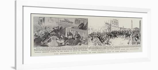 The Disturbances in Paris, in the Chamber and in the Streets-null-Framed Giclee Print