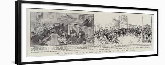 The Disturbances in Paris, in the Chamber and in the Streets-null-Framed Giclee Print